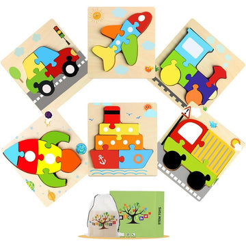 Quebra-cabeças de Madeira 6 Forma Montessori