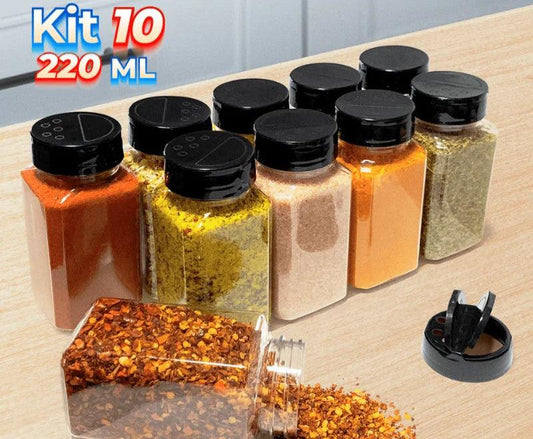 Kit com 10 Porta-Temperos