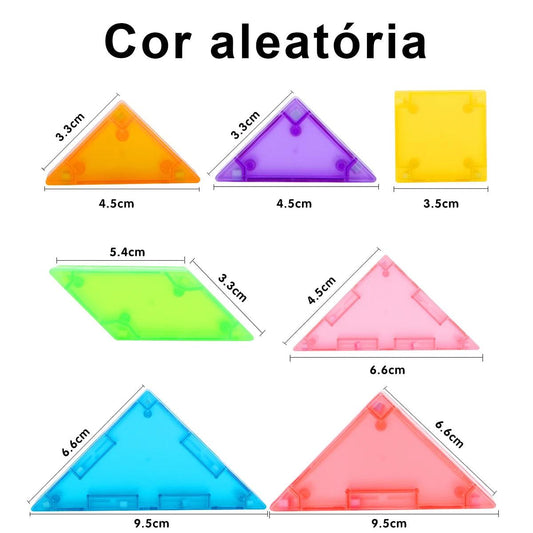 Blocos Montar Magnéticos de Quebra-cabeça Tangram